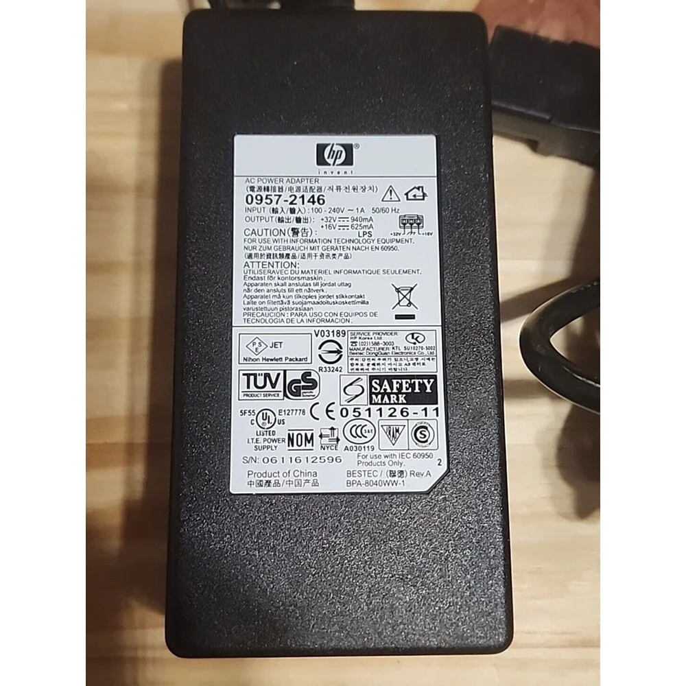 HP 0957-2146 AC-DC Power Supply Adapter 32V 940mA 16V 625mA PSU Charger